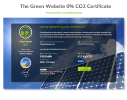 The Green Website Zero CO2 Certificate