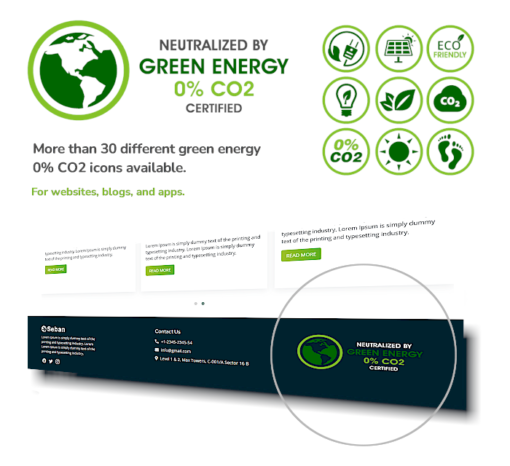 The Green Website Zero CO2 Icon