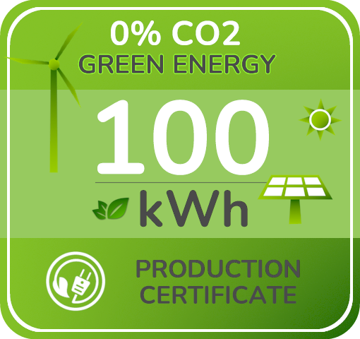 The Green Website Zero CO2 Certificate 100kwh